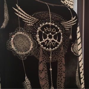 Licensed Harley-Davidson L/XL Embellished Top with Soft Striped Statement Look